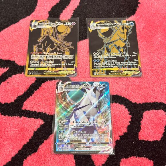 Shadow Rider & Ice Rider Calyrex VMAX Gold Bundle Pokémon - Picture 1 of 7